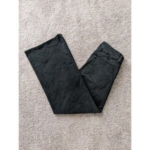 Quince Bella Stretch Wide Leg Jeans Womens 26x28 Faded Black Mom Style NWOT